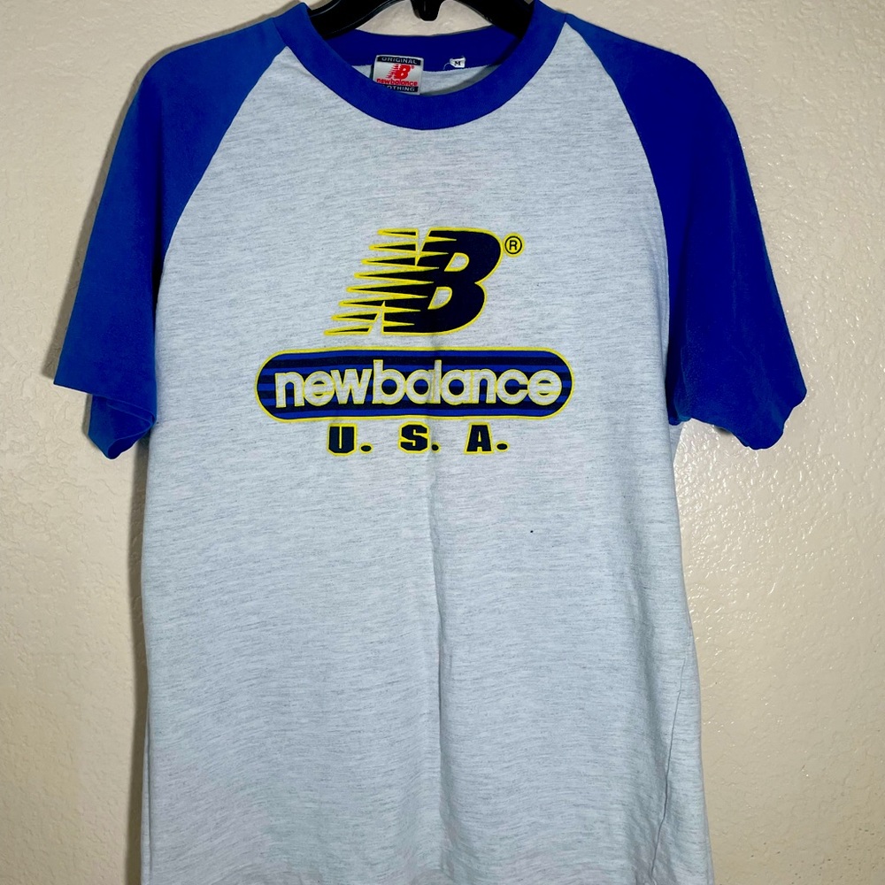 Vintage New Balance Shirt Retro Logo Single Stitch Mens Small / Boys Medium